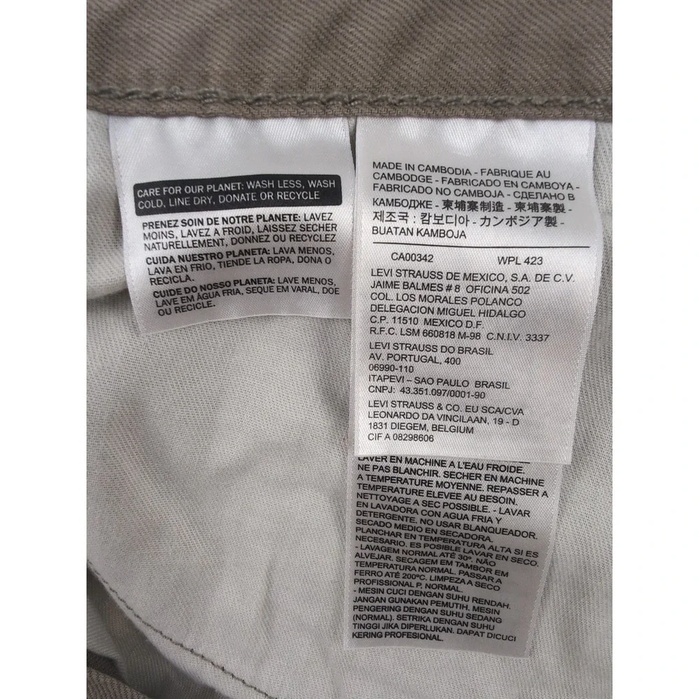 Levi's 559 Mens 44x28 Relaxed Straight Fit Twill Khaki Tan Beige Pants